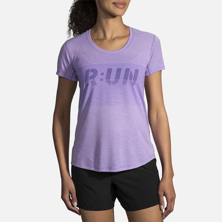 Brooks Distance Graphic - Womens Running Tank Top - Purple (73826NXDE)